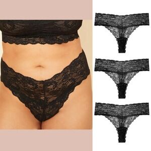 NWT‎ Cosabella [ 3PC - 1X ] Never Say Never Extended Cutie Thong in Black T2184